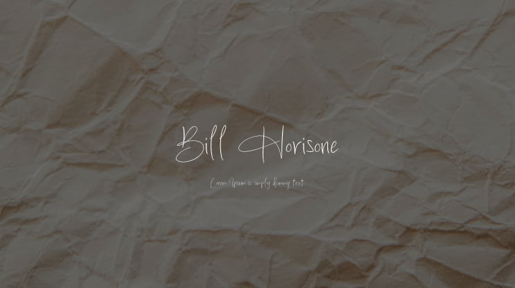 Bill Horisone Font