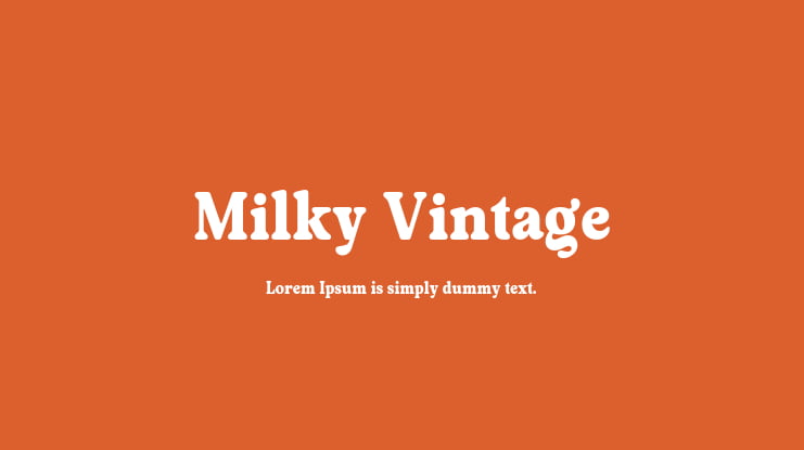 Milky Vintage Font