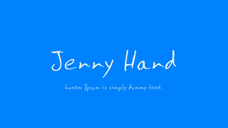 Jenny Hand Font