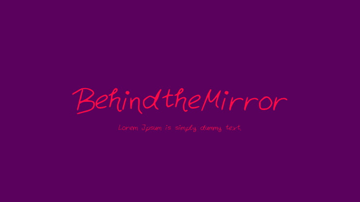 BehindtheMirror Font