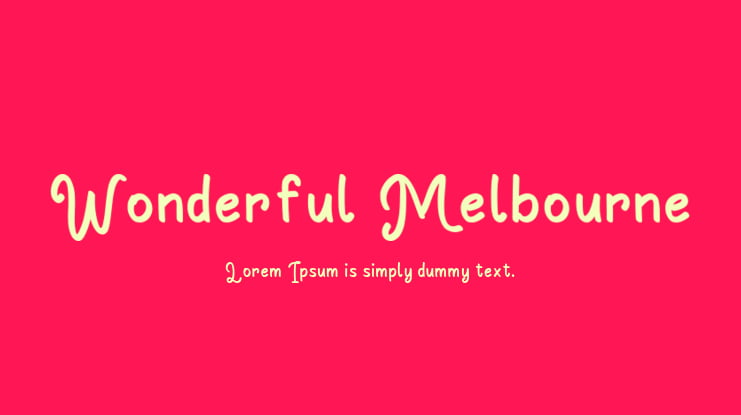 Wonderful Melbourne Font