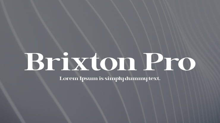 Brixton Pro Font Family