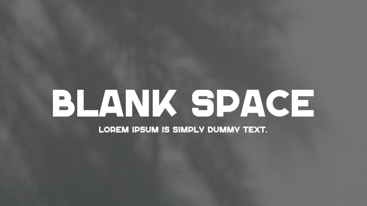 Blank Space Font