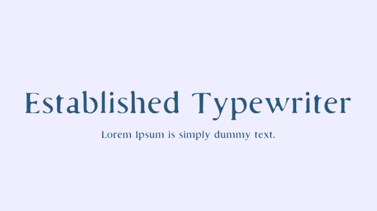 Established Typewriter Font