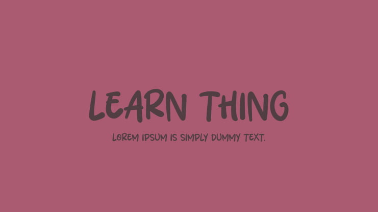 Learn Thing Font