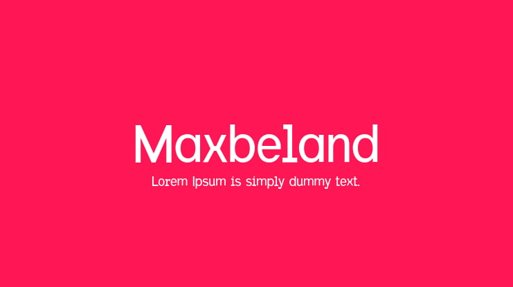 Maxbeland Font Family