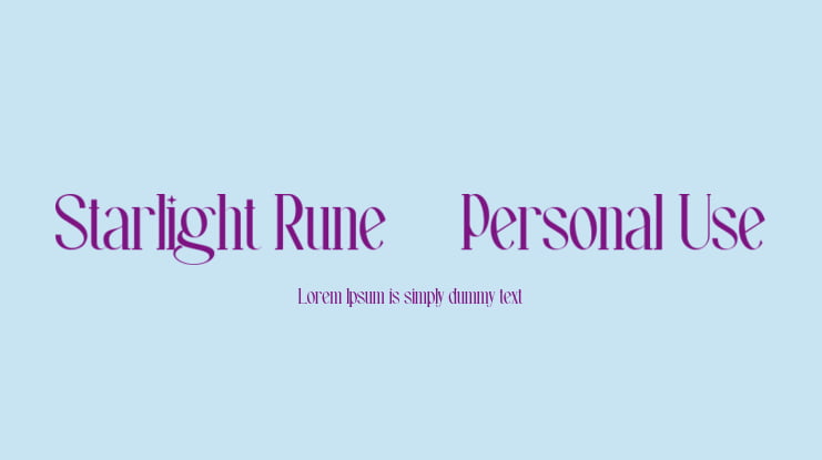 Starlight Rune - Personal Use Font