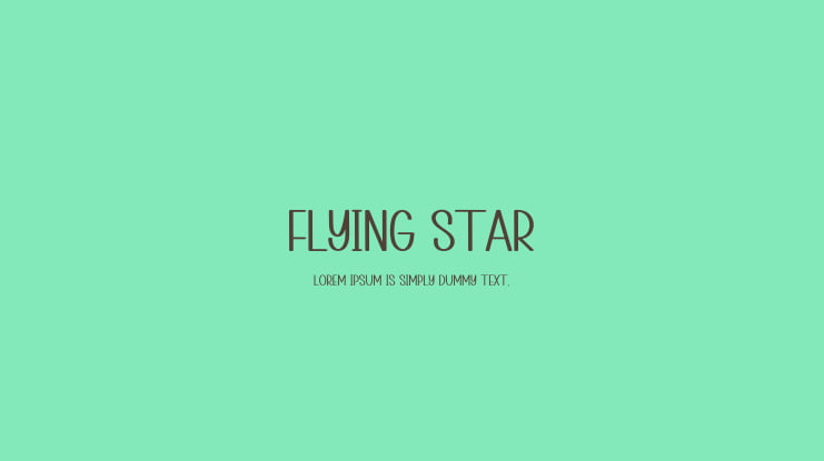 Flying Star Font