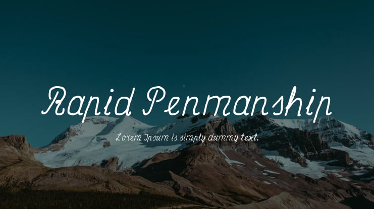 Rapid Penmanship Font