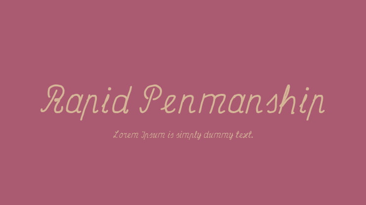 Rapid Penmanship Font