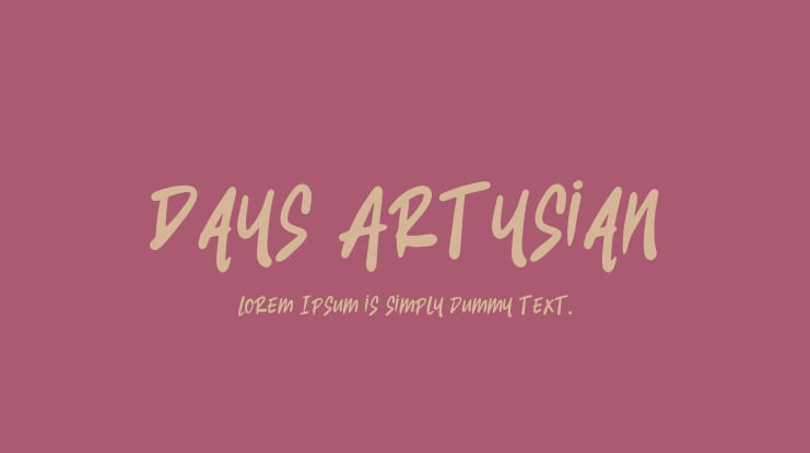 Days Artysian Font