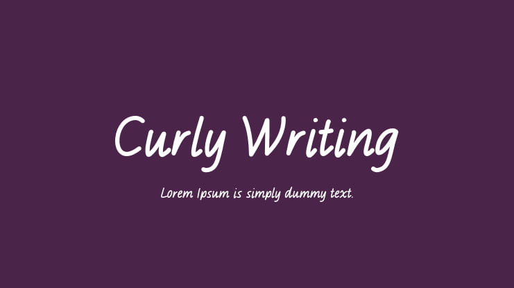 Curly Writing Font