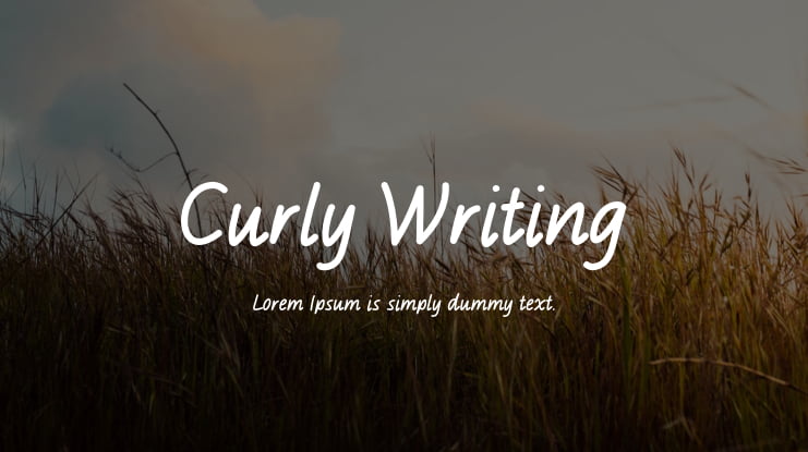 Curly Writing Font