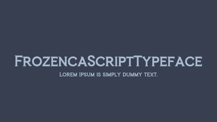 FrozencaScriptTypeface Font