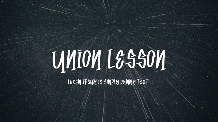 Union Lesson Font