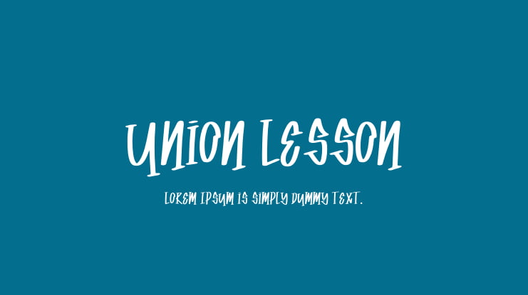 Union Lesson Font