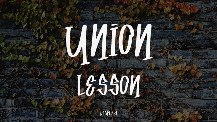 Union Lesson Font