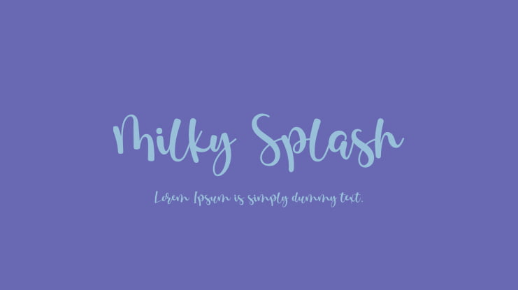 Milky Splash Font