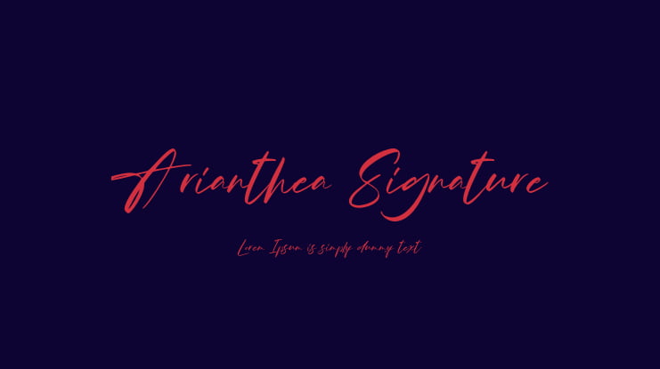 Arianthea Signature Font