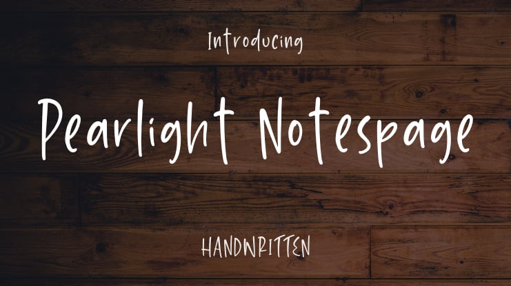 Pearlight Notespage Font