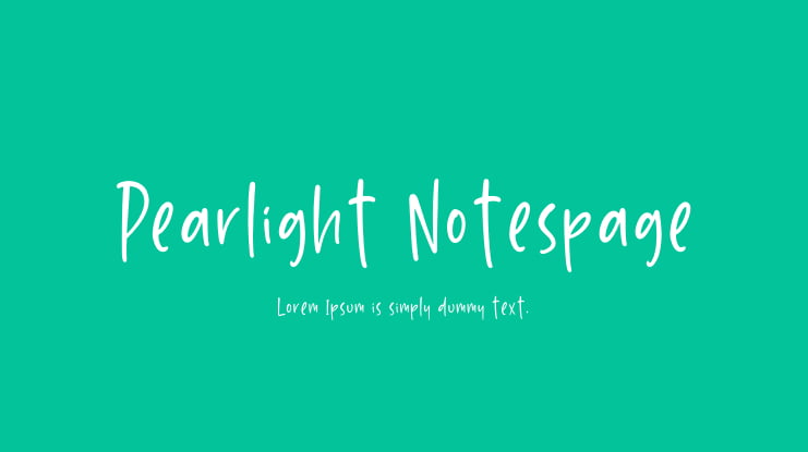 Pearlight Notespage Font