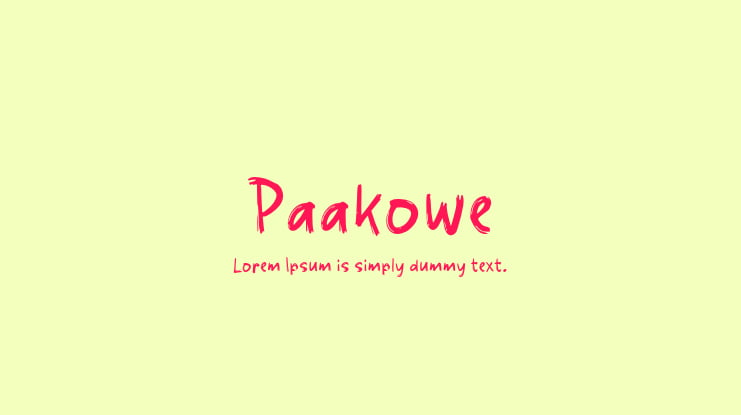 Paakowe Font