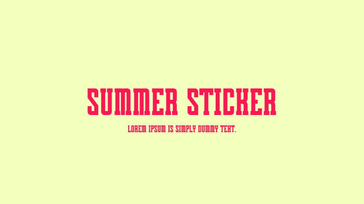 Summer Sticker Font