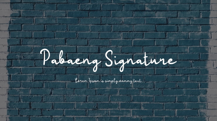 Pabaeng Signature Font