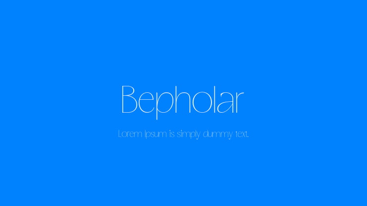 Bepholar Font