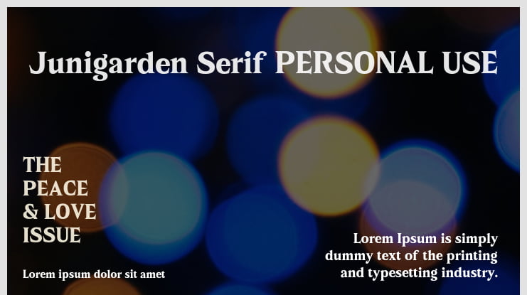 Junigarden Serif PERSONAL USE Font Family