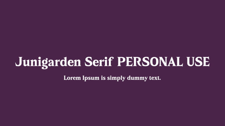 Junigarden Serif PERSONAL USE Font Family