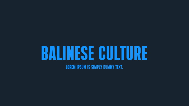 Balinese Culture Font