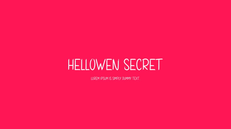 Hellowen Secret Font