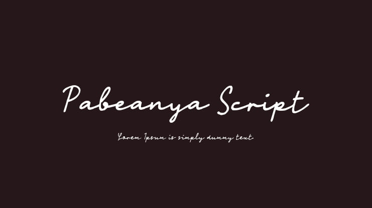 Pabeanya Script Font