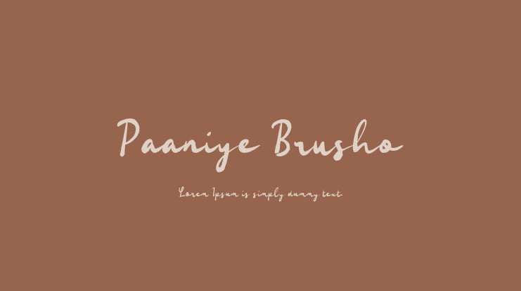 Paaniye Brusho Font