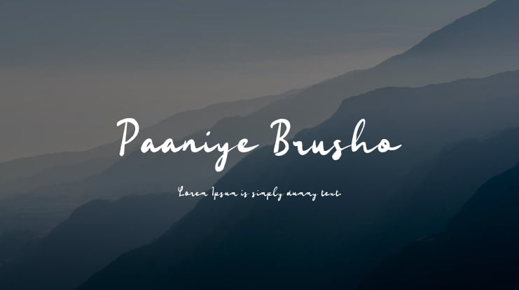 Paaniye Brusho Font