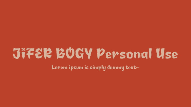 JIFER BOGY Personal Use Font