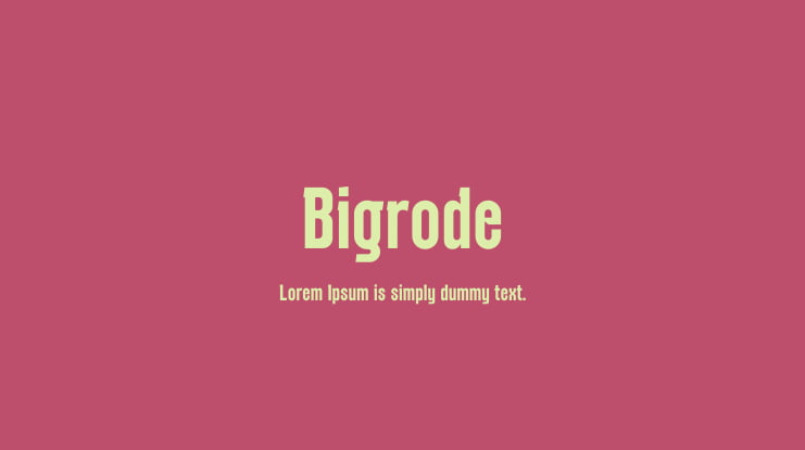 Bigrode Font Family