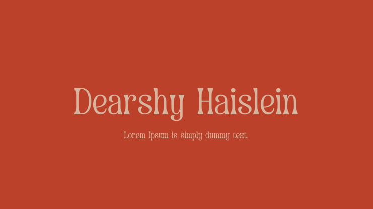 Dearshy Haislein Font