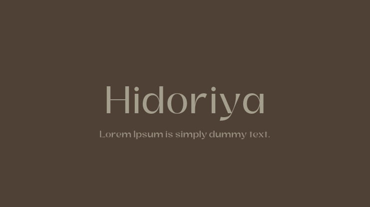 Hidoriya Font Family