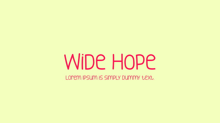 Wide Hope Font