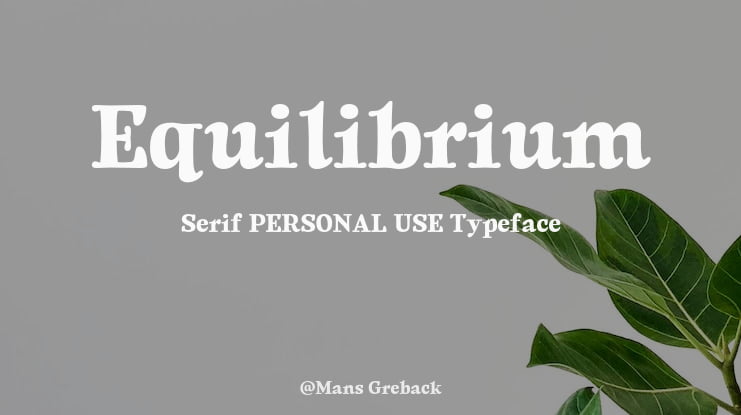 Equilibrium Serif PERSONAL USE Font Family