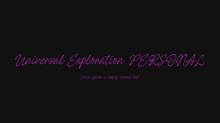 Universal Exploration PERSONAL Font