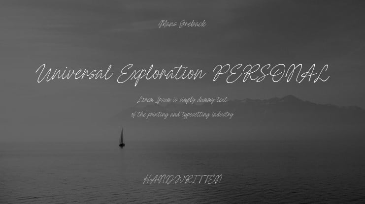 Universal Exploration PERSONAL Font