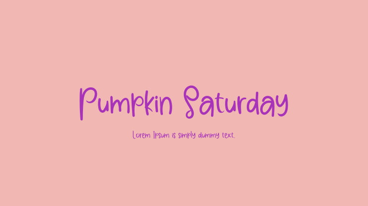 Pumpkin Saturday Font