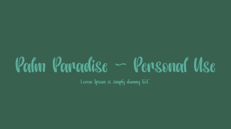 Palm Paradise - Personal Use Font