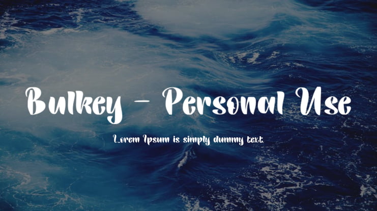 Bulkey - Personal Use Font