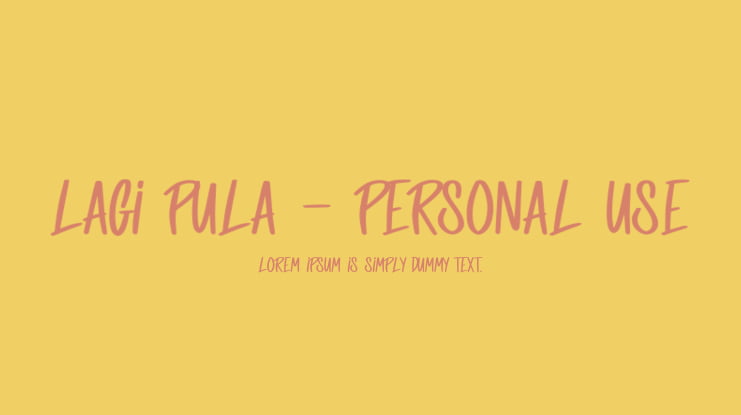 Lagi Pula - Personal Use Font