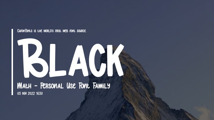 Black Math - Personal Use Font