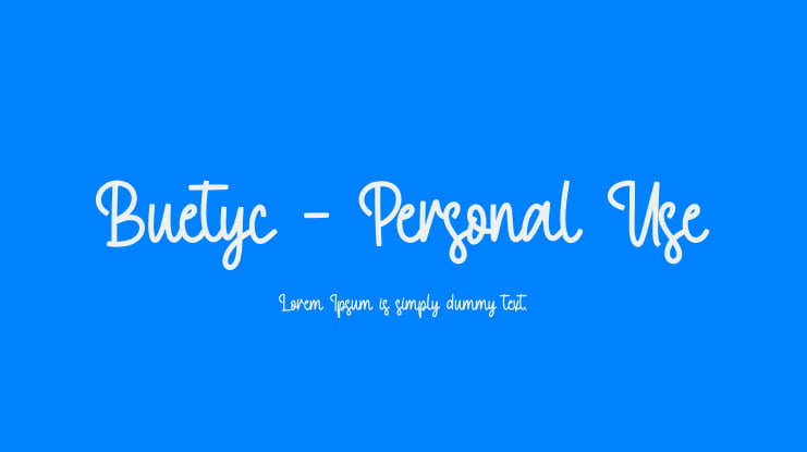 Buetyc - Personal Use Font